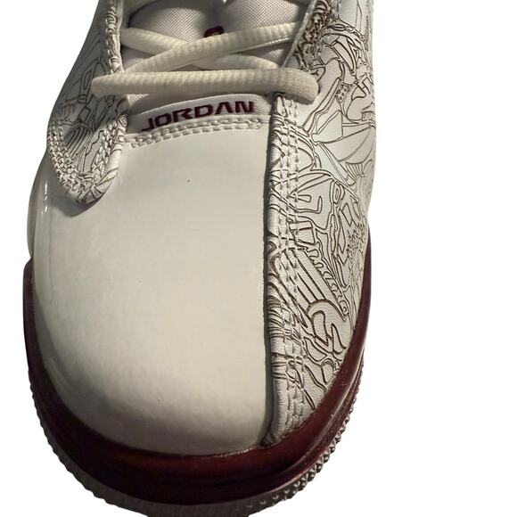 Nike Air Jordan Dub Zero White Cherry Wood Red Flint Grey, Size 9 - Picture 13 of 13